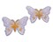3"x 2 1/4" Lavender / Gold Embroidery Heat Transfer Iron On Butterfly Patch Pack of 72